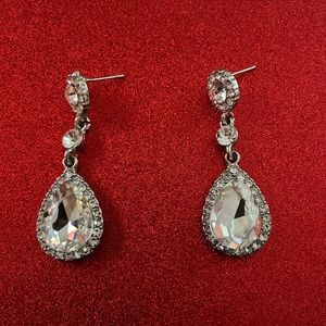 Silver with diamond earrings